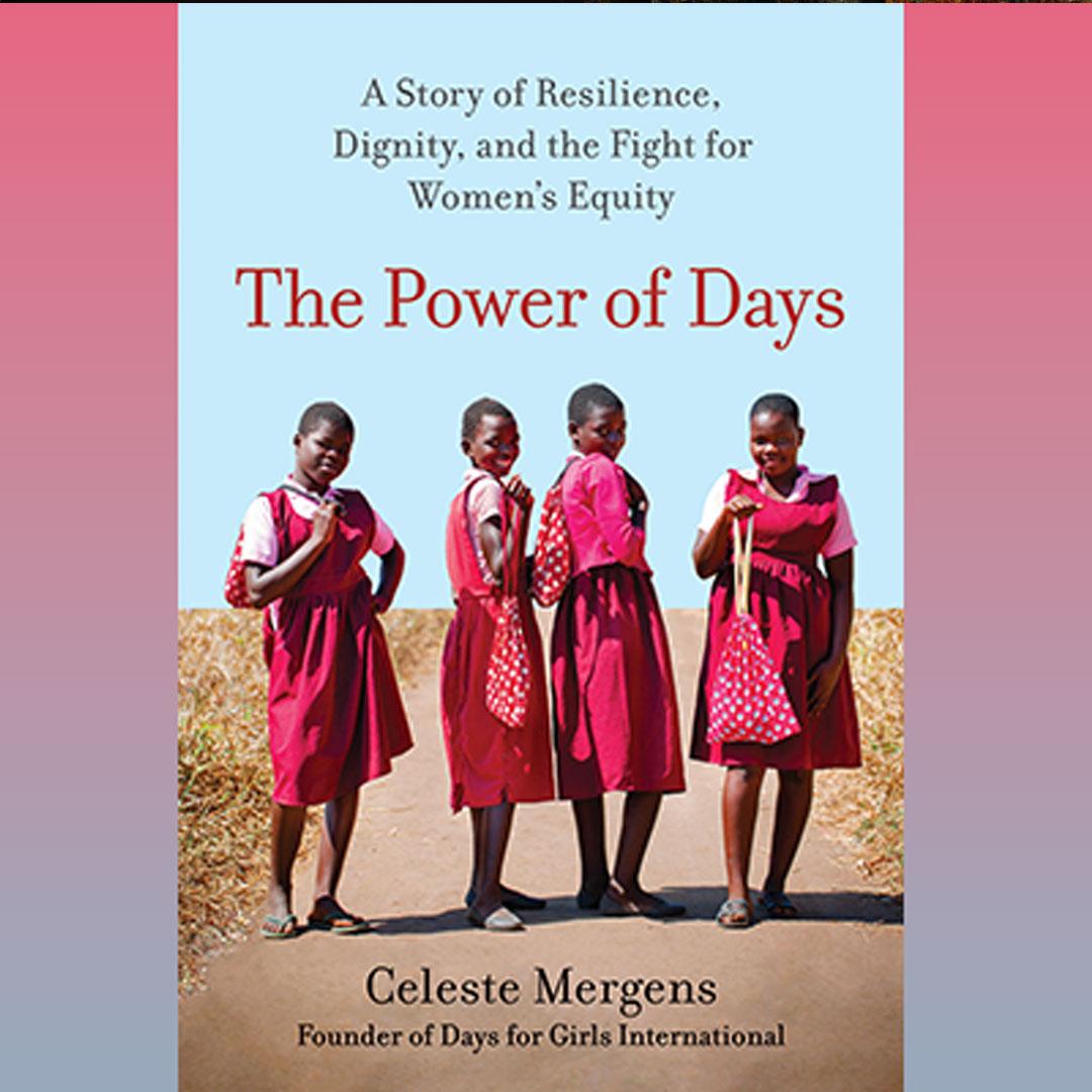 Book cover for The Power of Days with a group of young African girls dressed in bright red school uniforms.