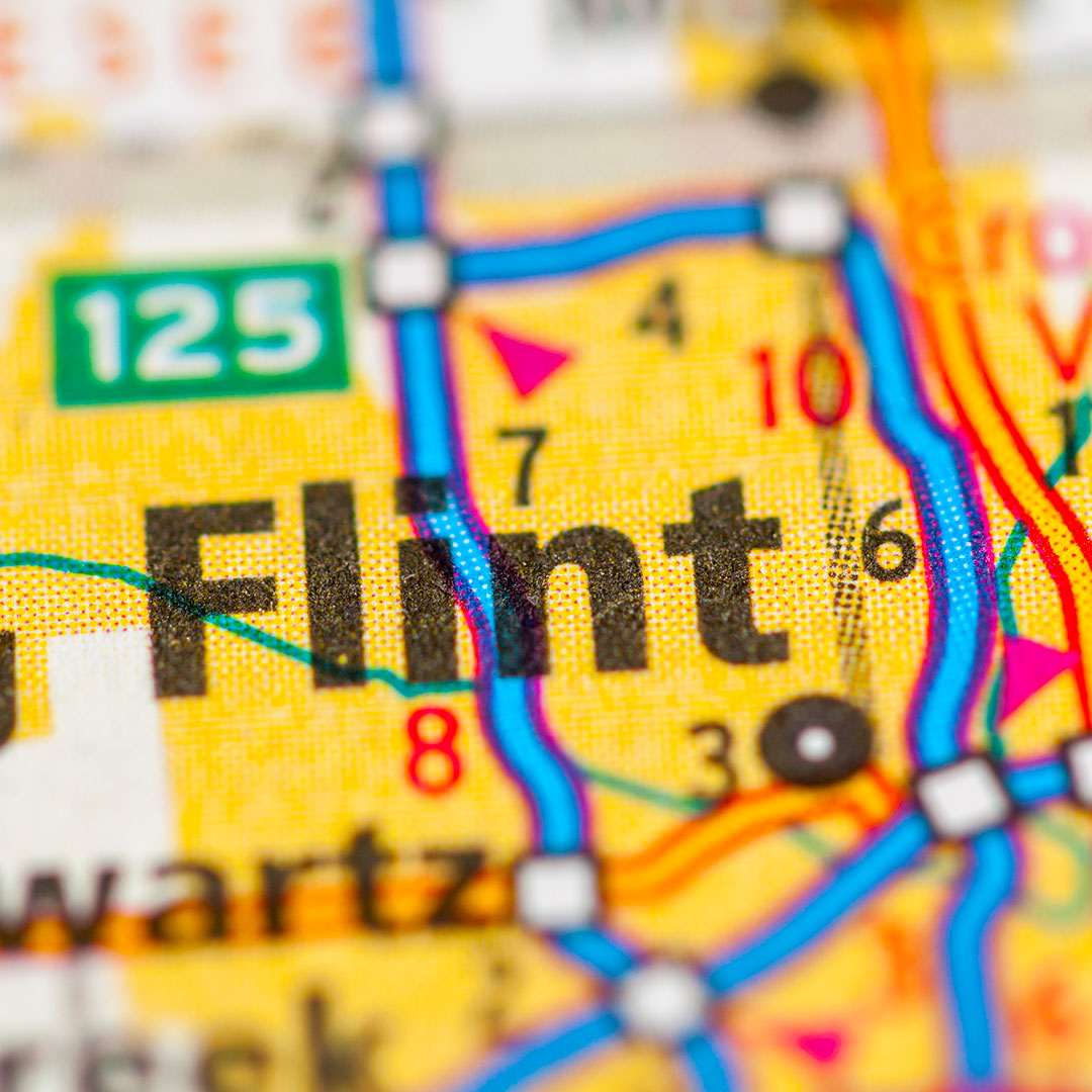 Detail of map of Flint, Michigan