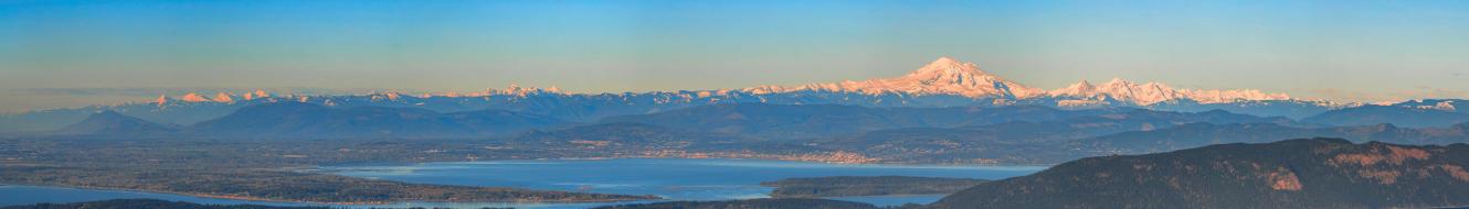 Aerial photo of Whatcom County with Mount Baker in the background